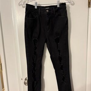Levi's Black Distressed Skinny Jeans